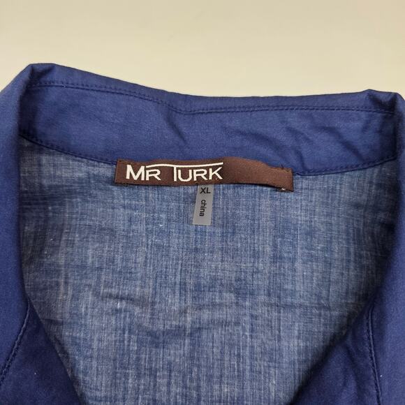 Mr Turk Floral Butterfly Vibrant Short Sleeve Button Shirt Men XL Summer Beach - Picture 6 of 11